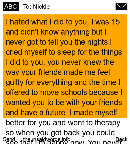 unsent message to Nickle