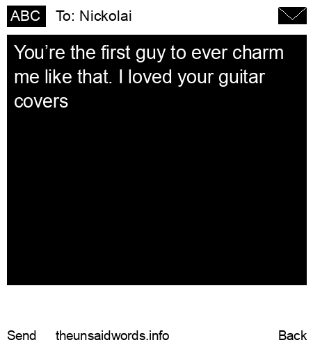 unsent message to Nickolai