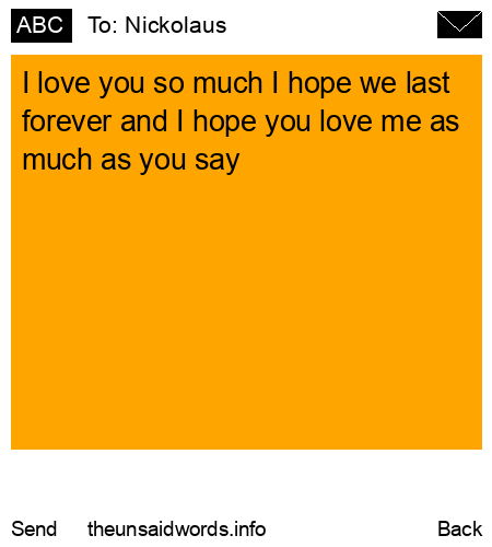 unsent message to Nickolaus