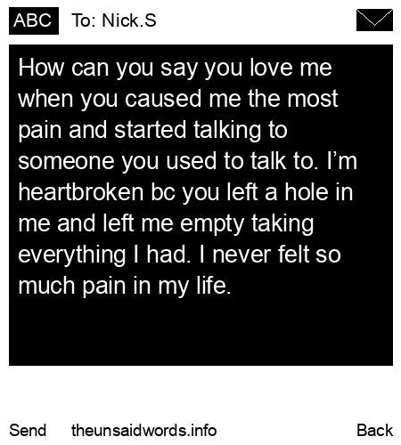 unsent message to Nick.S
