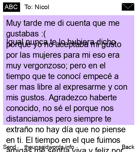 unsent message to Nicol