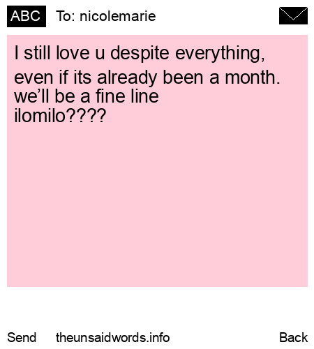 unsent message to nicolemarie