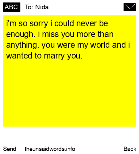 unsent message to Nida