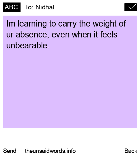 unsent message to Nidhal