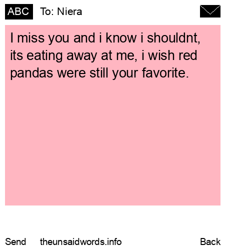unsent message to Niera