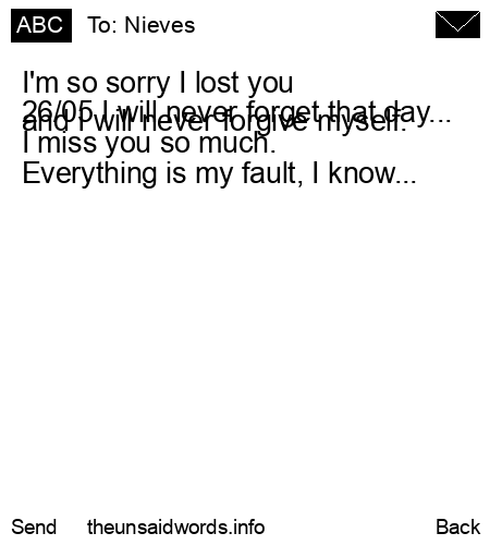 unsent message to Nieves