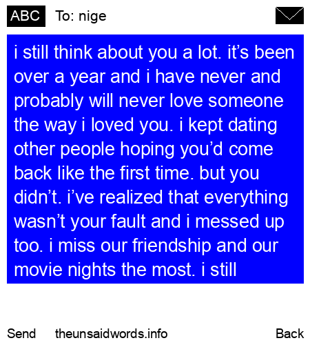 unsent message to nige