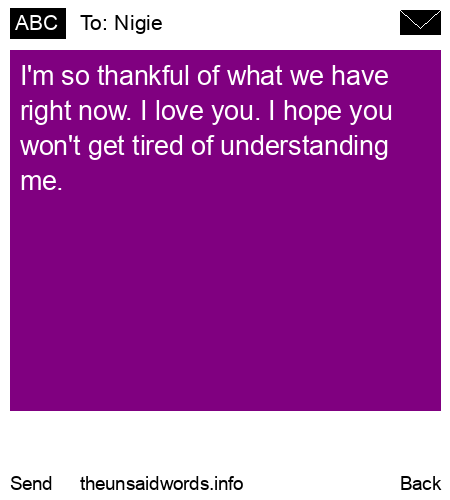 unsent message to Nigie