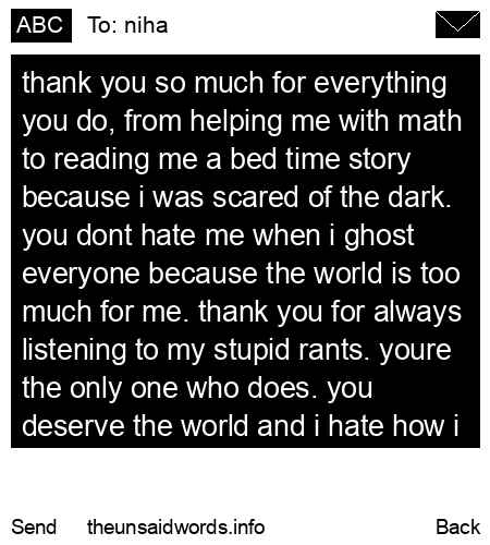 unsent message to niha