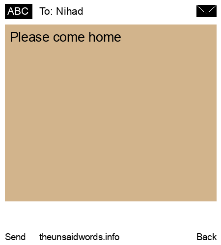 unsent message to Nihad