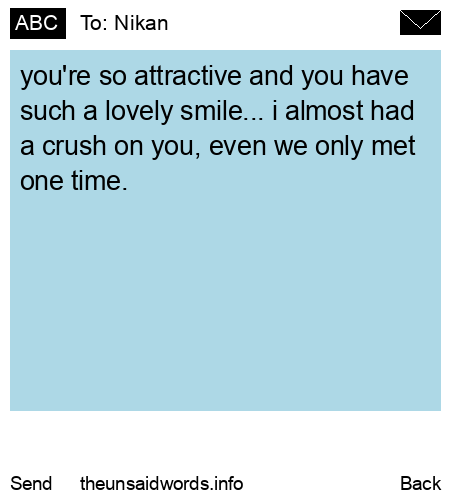 unsent message to Nikan