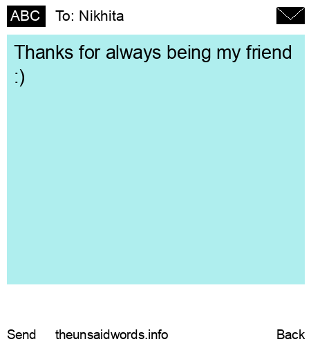 unsent message to Nikhita