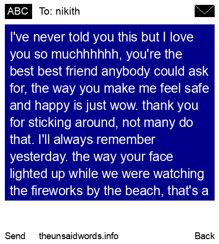 unsent message to nikith
