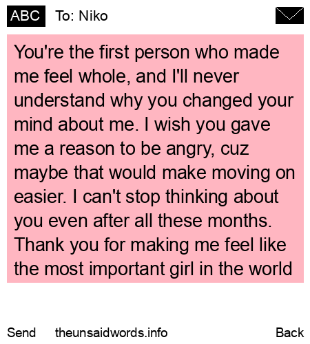 unsent message to Niko