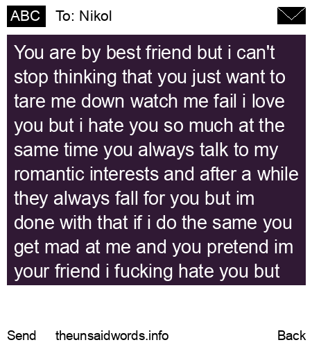unsent message to Nikol