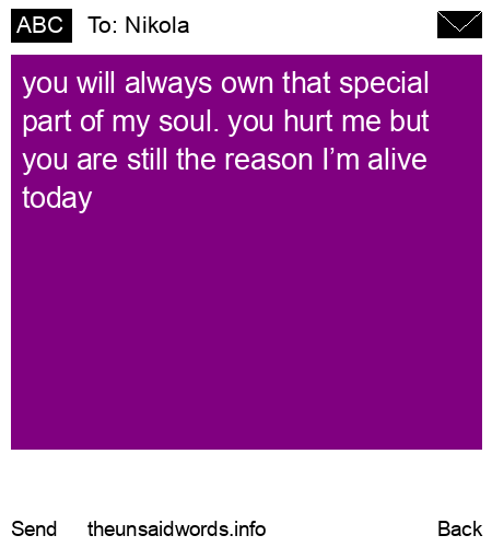 unsent message to Nikola