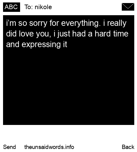 unsent message to nikole