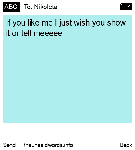 unsent message to Nikoleta