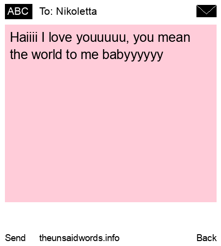 unsent message to Nikoletta