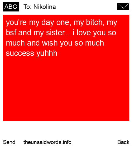 unsent message to Nikolina