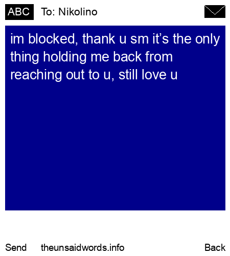 unsent message to Nikolino