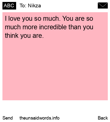 unsent message to Nikza