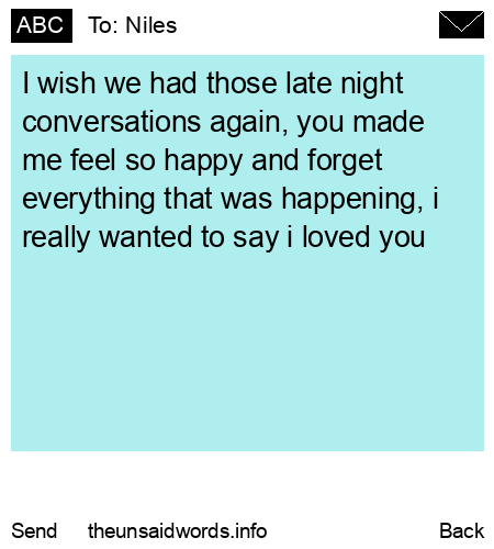 unsent message to Niles
