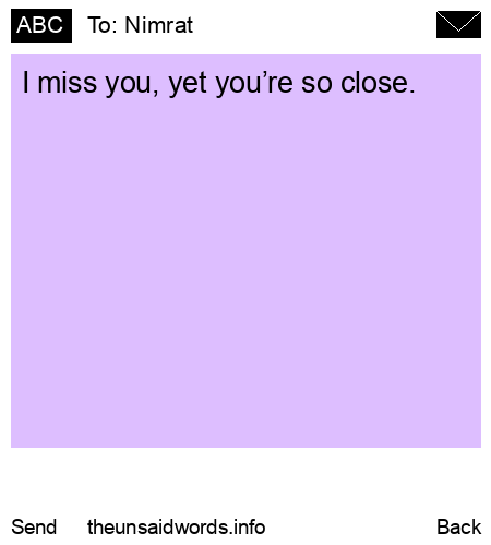 unsent message to Nimrat