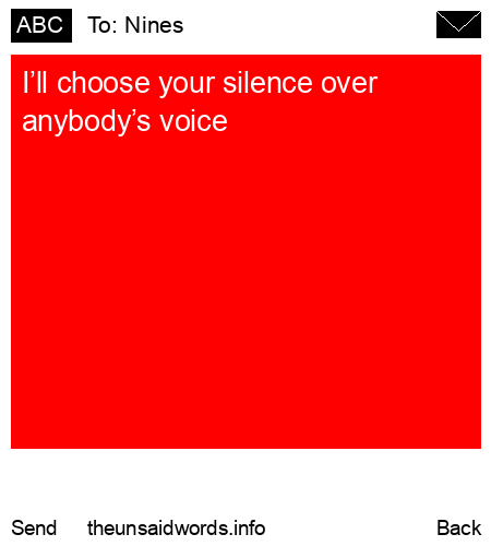 unsent message to Nines