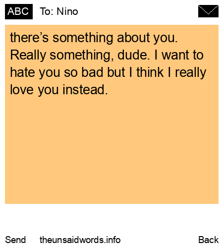 unsent message to Nino