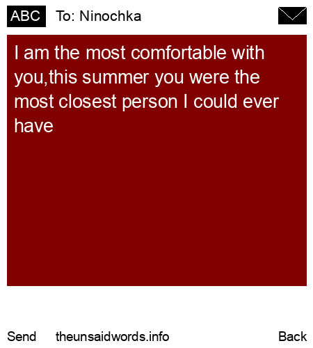 unsent message to Ninochka