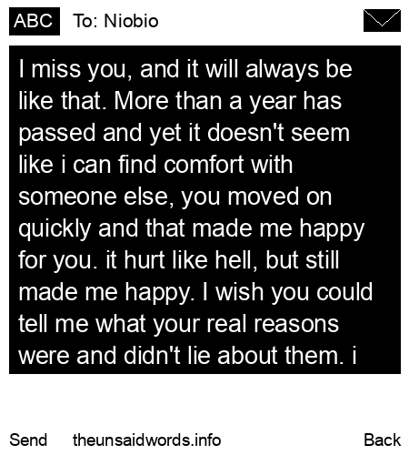unsent message to Niobio