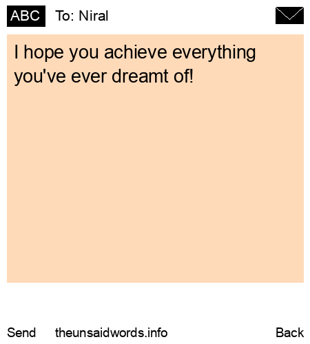 unsent message to Niral