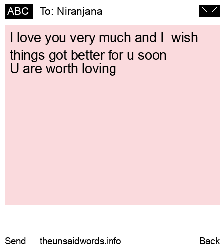 unsent message to Niranjana 