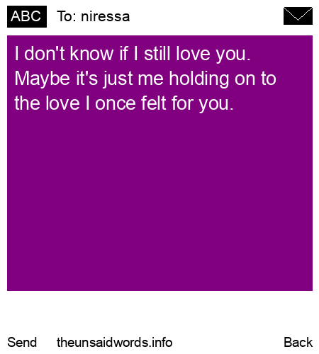 unsent message to niressa