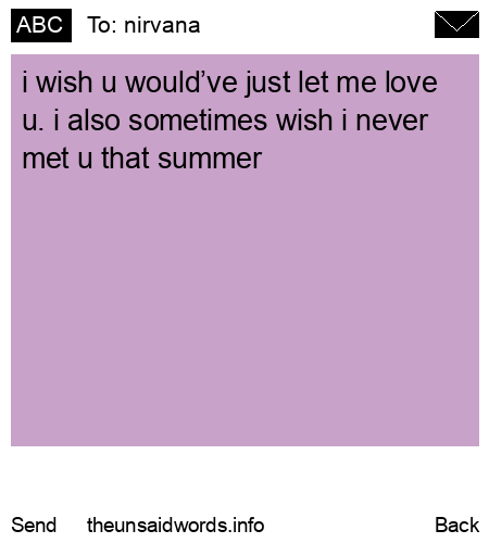 unsent message to nirvana