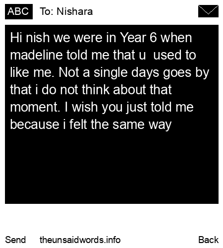 unsent message to Nishara