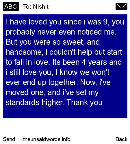 unsent message to Nishit