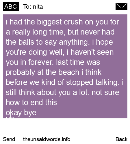 unsent message to nita
