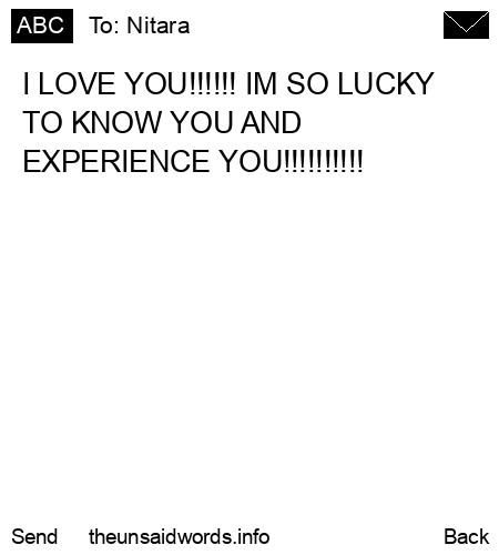 unsent message to Nitara