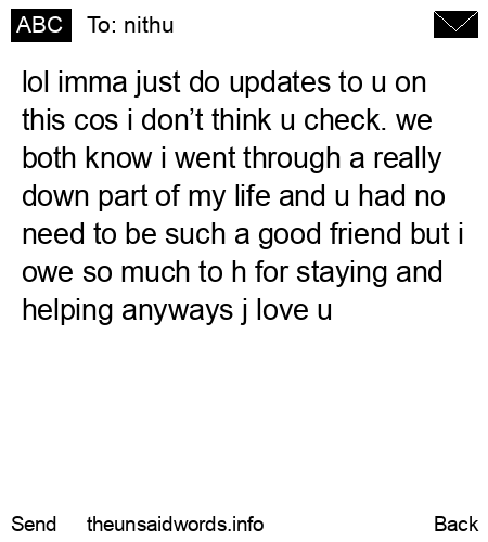 unsent message to nithu