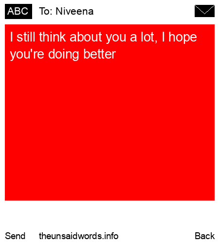 unsent message to Niveena