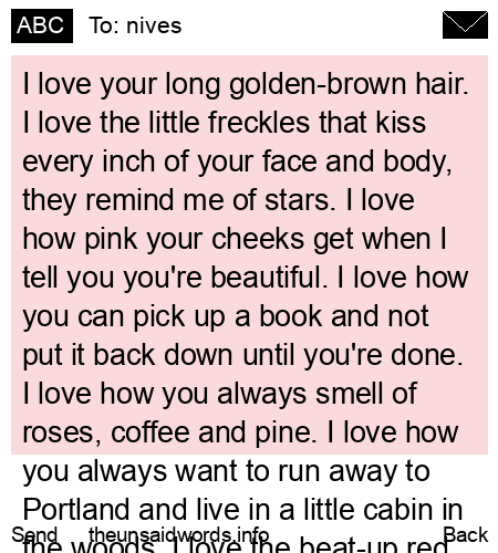 unsent message to nives