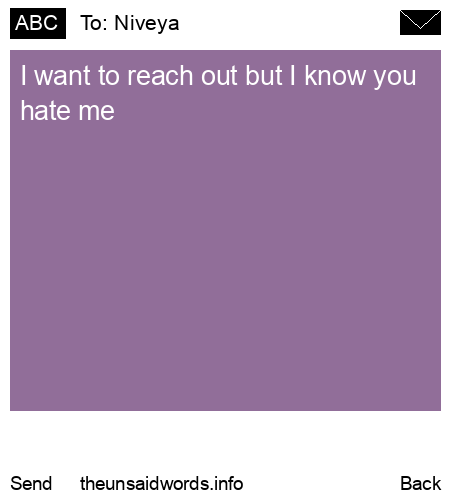 unsent message to Niveya