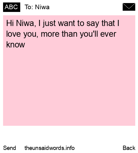 unsent message to Niwa