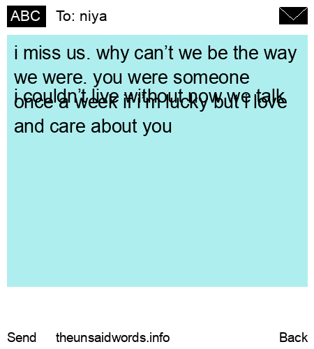 unsent message to niya