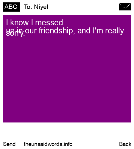 unsent message to Niyel