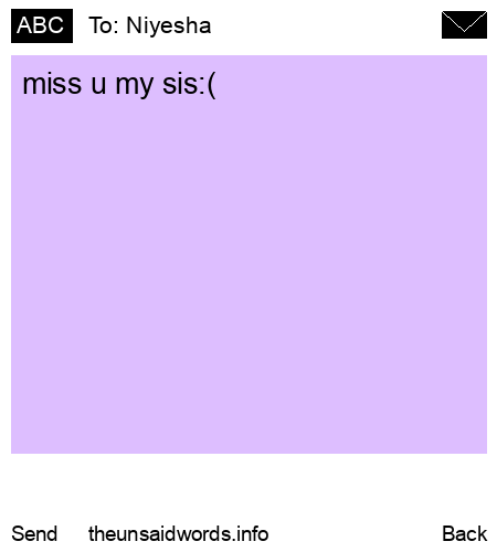 unsent message to Niyesha
