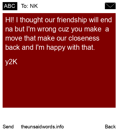 unsent message to NK