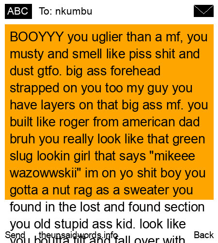 unsent message to nkumbu
